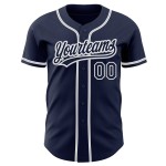 Custom Navy White-Pink Mesh Authentic Football Jersey